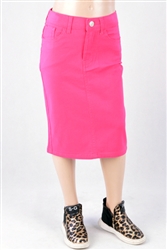 RK-77546KA Fuchsia girls mid length skirt