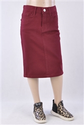 RK-77546KA Wine girls mid length skirt