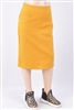 RK-77548K Mustard girls mid length skirt