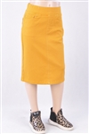 RK-77548K Mustard girls mid length skirt