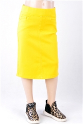 RK-77548K Yellow girls mid length skirt