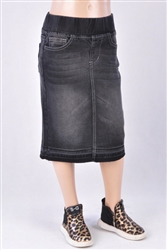 RK-77557K Black Blush girls mid length skirt