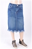 RK-77616K Indigo Wash girls mid length skirt
