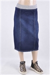 RK-77632K Dk.Indigo girls mid length skirt