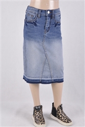 RK-77860KA Blue Blush girls mid length skirt