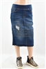 RK-79081K Dk.Indigo Wash girls mid length skirt