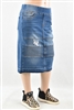 RK-79081K Indigo Wash girls mid length skirt