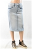 RK-79153K Lt.Indigo Wash girls mid length skirt