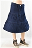 RK-79241K Dk.Indigo girls mid length skirt