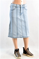 RK-79270K Lt.Indigo girls mid length skirt