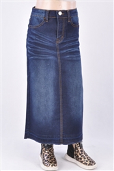 RK-86319KC Dk.Indigo Wash girls long skirt