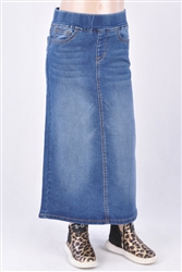 RK-87241KE Indigo Wash girls Long skirt