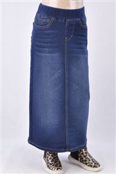 RK-87241KM Dk.Indigo Wash girls Long skirt