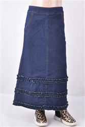 RK-87254K DK.Indigo girls long skirt