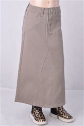 RK-87408K Tan girls long skirt