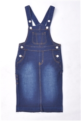 RK-97612K Dk.Indigo Wash girls overall