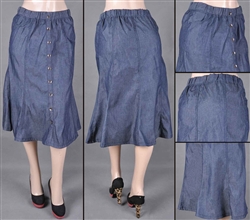 SG-75973 Dk.Indigo middle length skirt