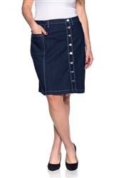 SG-76162 Dk.Indigo middle length skirt