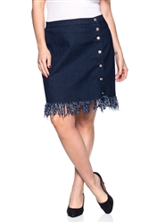 SG-76170 Dk.Indigo middle length skirt