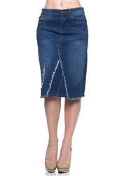 SG-76333E Indigo middle length skirt