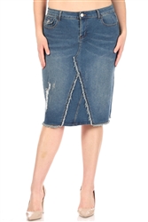 SG-76333XD Vintage Wash middle length skirt