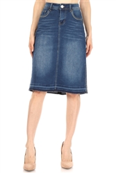 SG-76334C Indigo middle length skirt