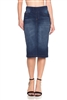 SG-77104W Dk.Indigo Wash middle length skirt