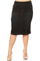 SG-77104XXU Black Wash middle length skirt