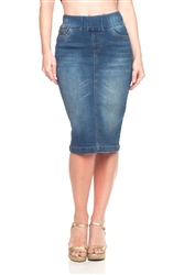 SG-77104Z Vintage Wash middle length skirt
