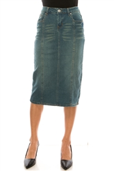 SG-77105E Vintage Wash calf length skirt