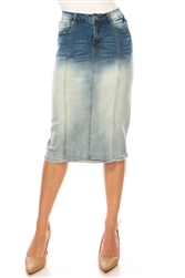 SG-77105F Blush Wash calf length skirt