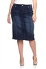 SG-77105XE Dk.Indigo Calf length skirt