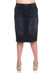 SG-77105XF Black Wash Calf length skirt
