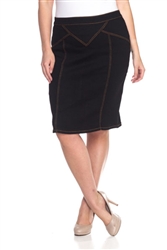SG-77116X Black middle length skirt