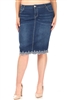 SG-77227XH Indigo Wash middle length skirt