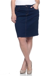 SG-77257X Dk.Indigo middle length skirt