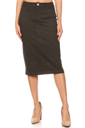 SG-77460 HGray calf length skirt