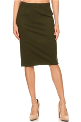 SG-77461 OGreen Middle length skirt