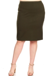 SG-77461X OGreen middle length skirt