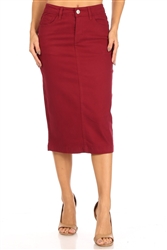 SG-77546C Cherry calf length skirt