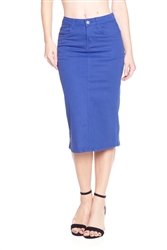 SG-77546C Classic Blue calf length skirt