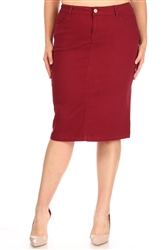 SG-77546XC Cherry calf length skirt