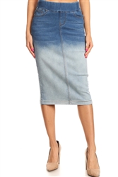 SG-77561B Blue Blush calf length skirt