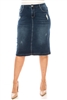 SG-77802XC Indigo Wash middle length skirt