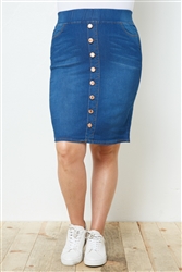 SG-77803XE Indigo Wash middle length skirt