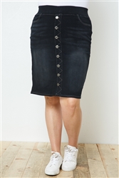 SG-77803XG Black Wash middle length skirt