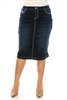 SG-77856XDk.Indigo calf length skirt