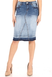 SG-77860A Blue Blush middle length skirt