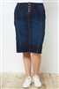 SG-77873XD-Dk.Indigo Calf length skirt