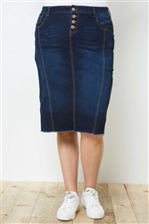 SG-77873XD-Dk.Indigo Calf length skirt